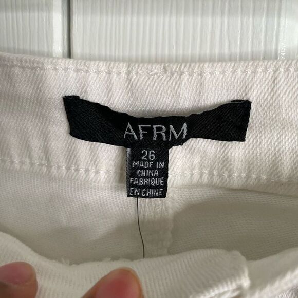 AFRM Womens Heston Jean 26 Bright White High Rise High Waisted Straight Leg - Picture 3 of 8